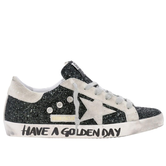 Golden Goose Black Glitter Star Sneakers - Picture 1 of 6